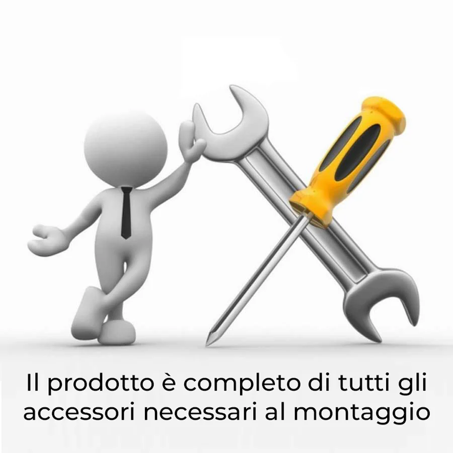 Tenda doccia in tessuto 240x200 cm modello Desiderio di Gedy - Bianco/Nero - immagine 3