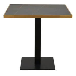 Mesa bar tapa cuadrada  con borde dorado Lisboa