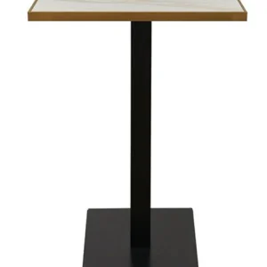 Mesa de bar alta cuadrada 70x70 borde dorado Lisboa