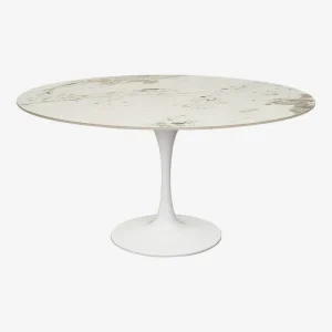 Mesa de comedor Tuli blanca piedra sinterizada