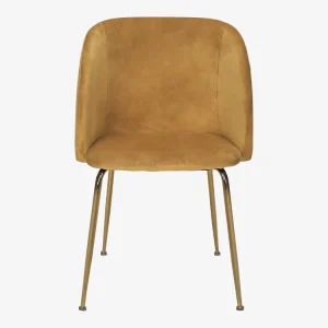 Silla de comedor dorada terciopelo Nela