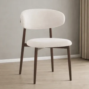 Silla de comedor nórdica acero nogal Olimpo