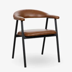 Silla de comedor nórdica Aren marrón vintage