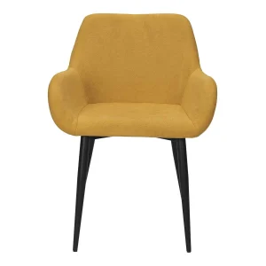 Silla de comedor reposabrazos metal negro tejido Helia