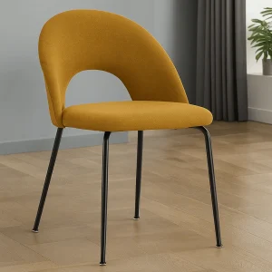 Silla de comedor tapizada tela patas acero Egeo