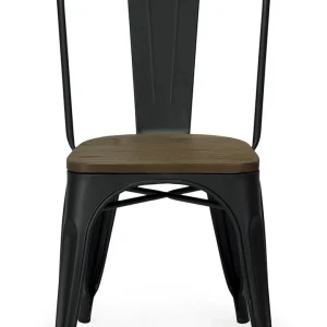 Silla Tolux acero negro mate Madera