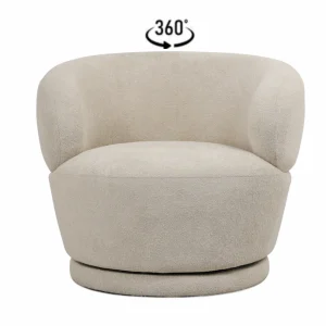 Sillón bouclé coral giratorio Manises