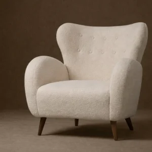 Sillón escandinavo tejido Bouclé Fleming