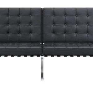 Sofá 2 plazas tapizado semipiel Barna Negro