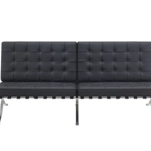 Sofá 3 plazas semipiel Barna Negro