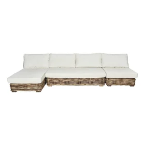 Sofá chaise longue modular ratán Mico