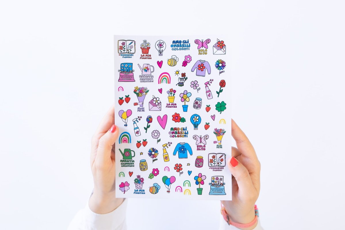 Set di 4 fogli di sticker – Primavera colorata - immagine 4
