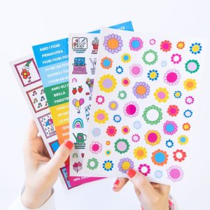 Set di 4 fogli di sticker – Primavera colorata