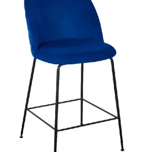 Taburete de bar terciopelo Veza negro 65cm